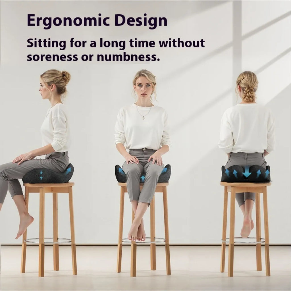 Long-Sitting Lumbar Support Pillow in use for extended sitting comfort