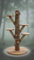 Natural Wood Cat Scratching Post
