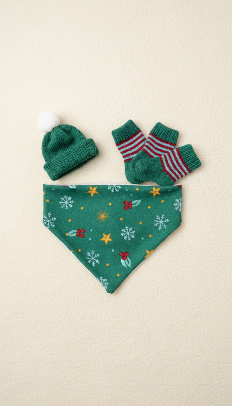 Pet Christmas Bandana & Bow Tie Set